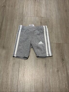 adidas Gray Boys Athletic Shorts with White Side Stripes